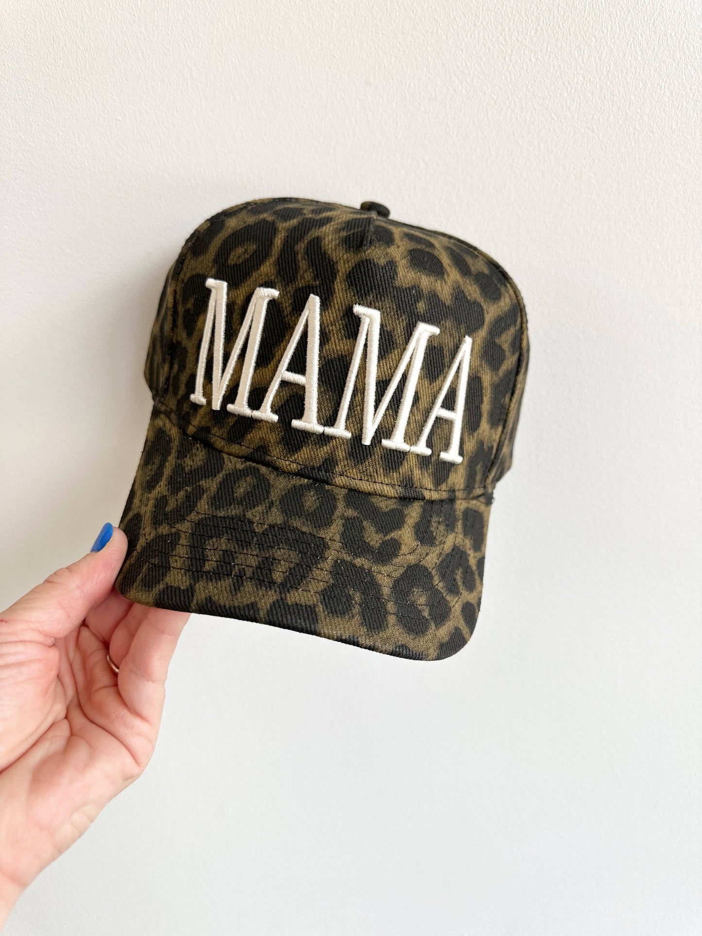 MAMA Cheetah Print Vintage Trucker Hat