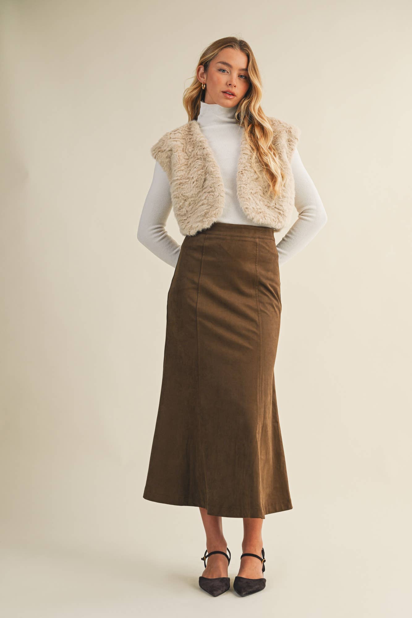 Faux Fur Taupe Vest