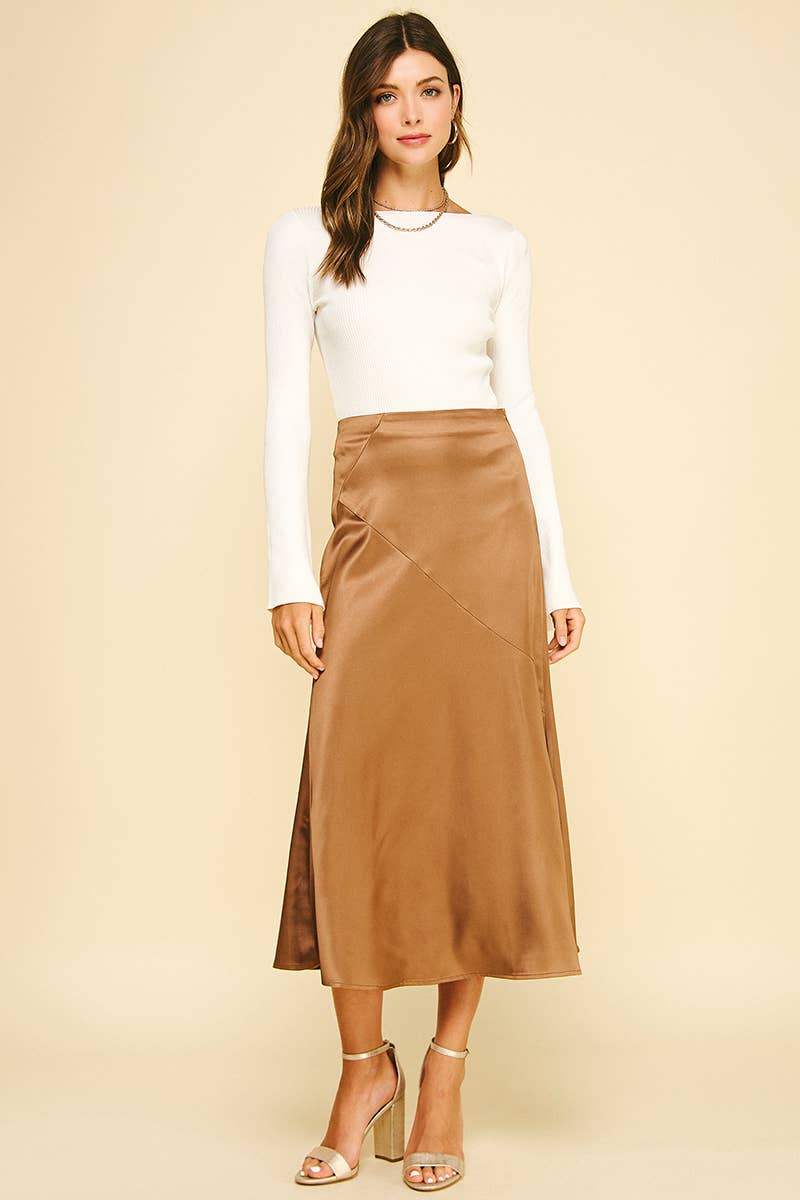 SLIKY BLOCK DETAILED MIDI SKIRT