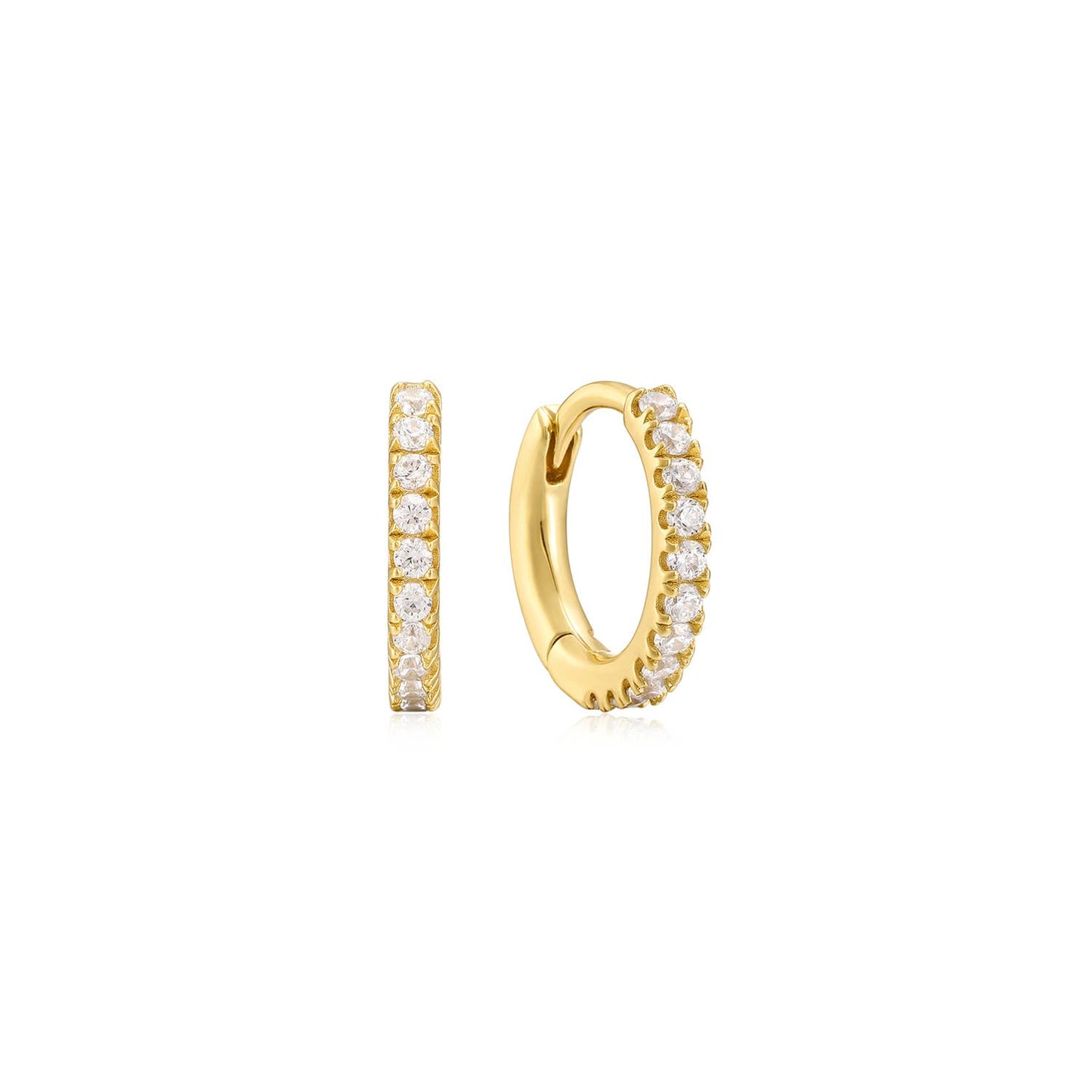 MCRO CZ HUGGIE HOOP EARRINGS