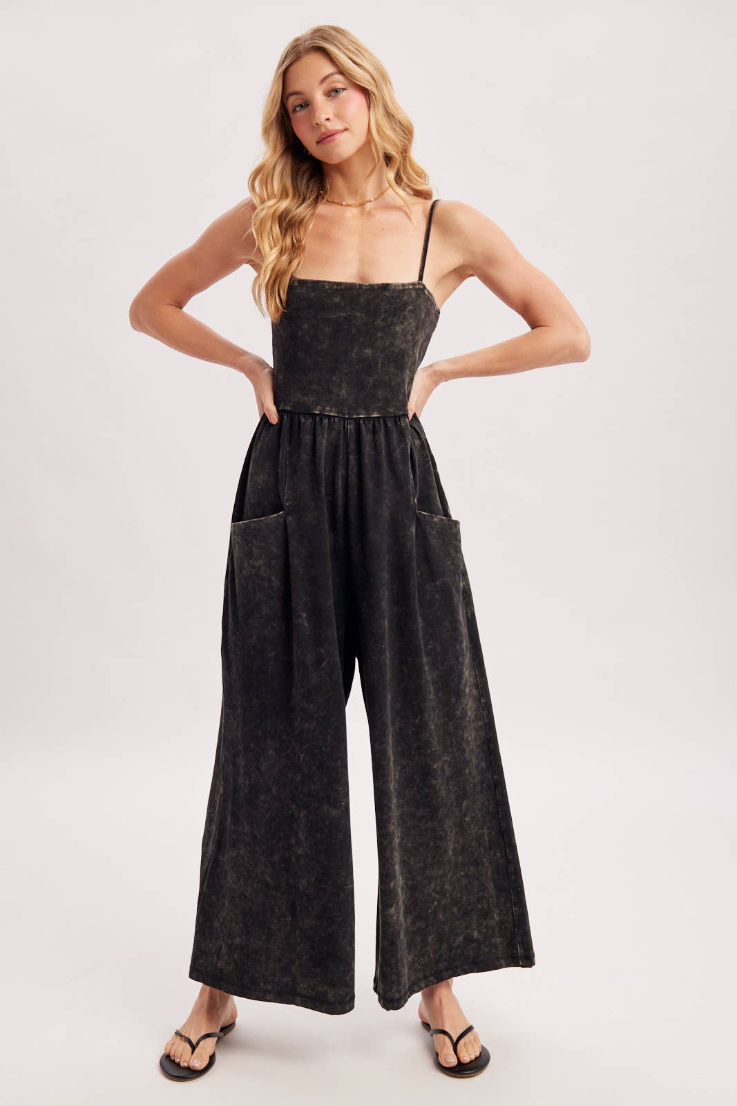 Washed Sleeveless Jumpsuit