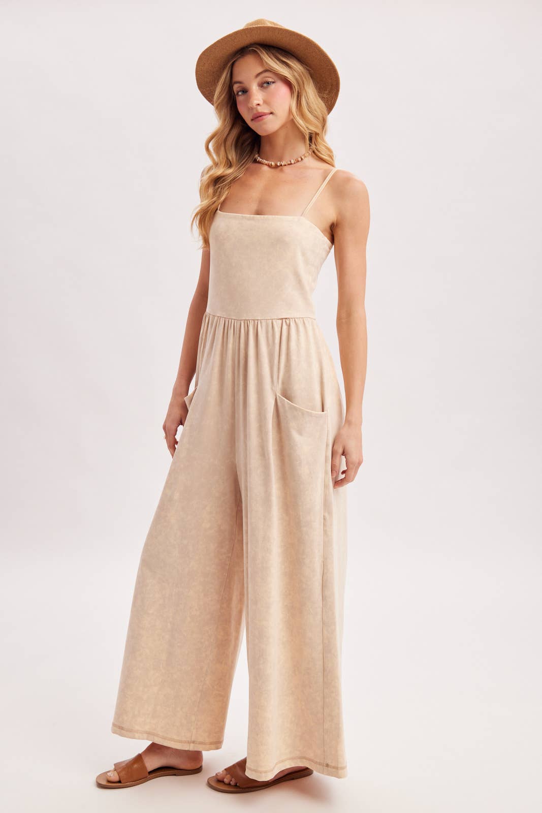 Washed Sleeveless Jumpsuit