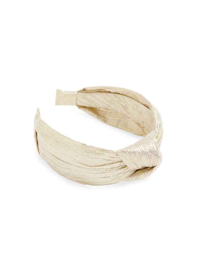 GOLDIE KNOTTED HEADBAND,CHAMPAGNE
