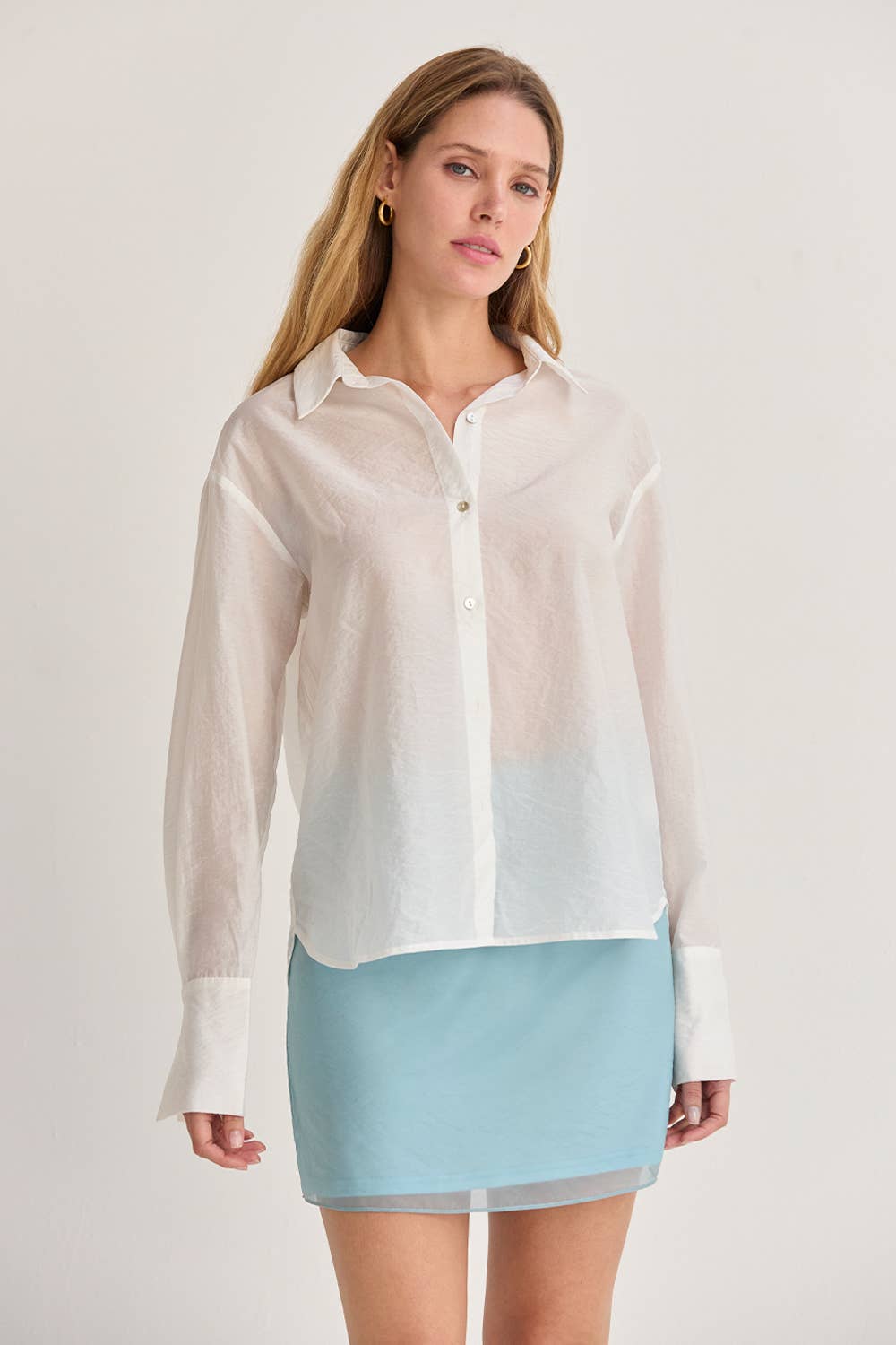 Nadia Sheer Button Up
