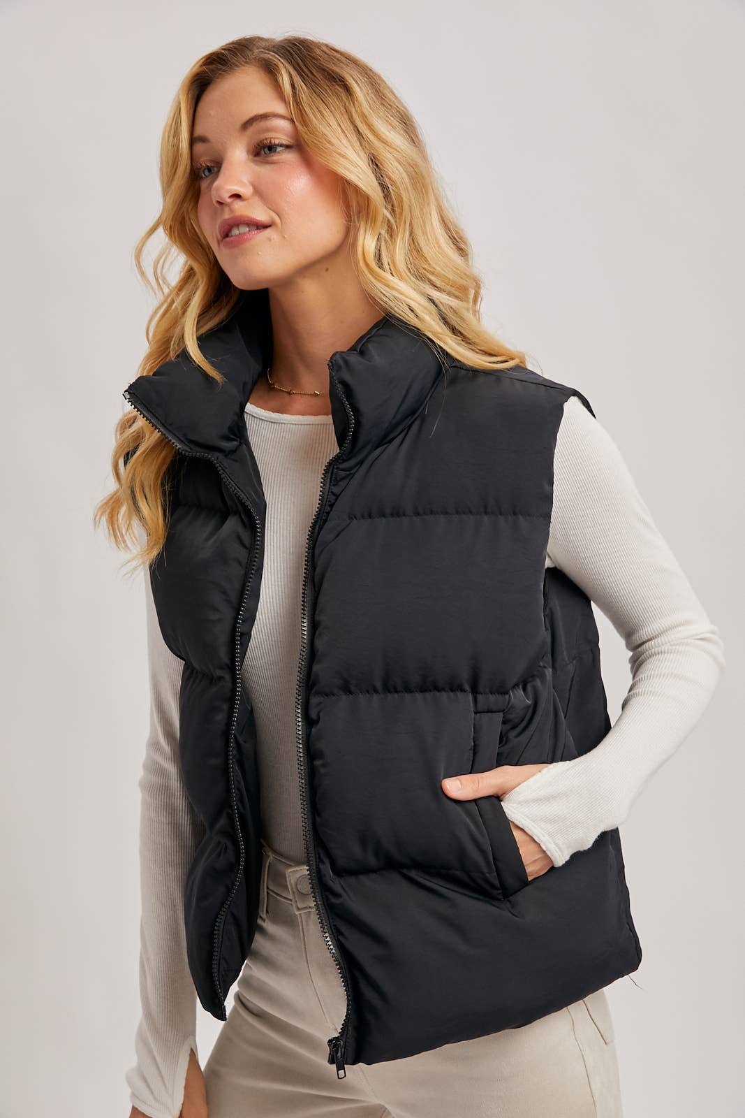 SALE | ZIPPER FRONT PUFFER VEST