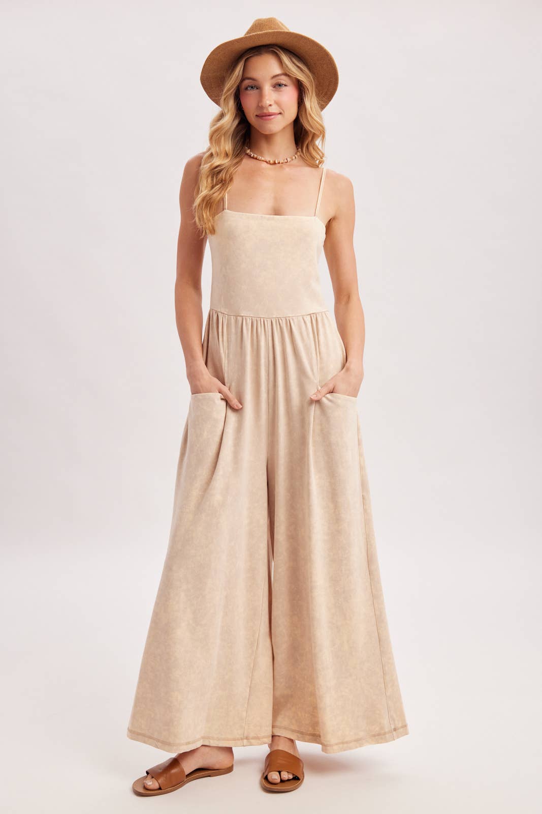 Washed Sleeveless Jumpsuit