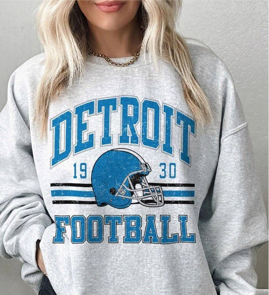 Detroit Football Crewneck Vintage Style Sweatshirt| PRE-ORDER EST. SHIPPING 2/1