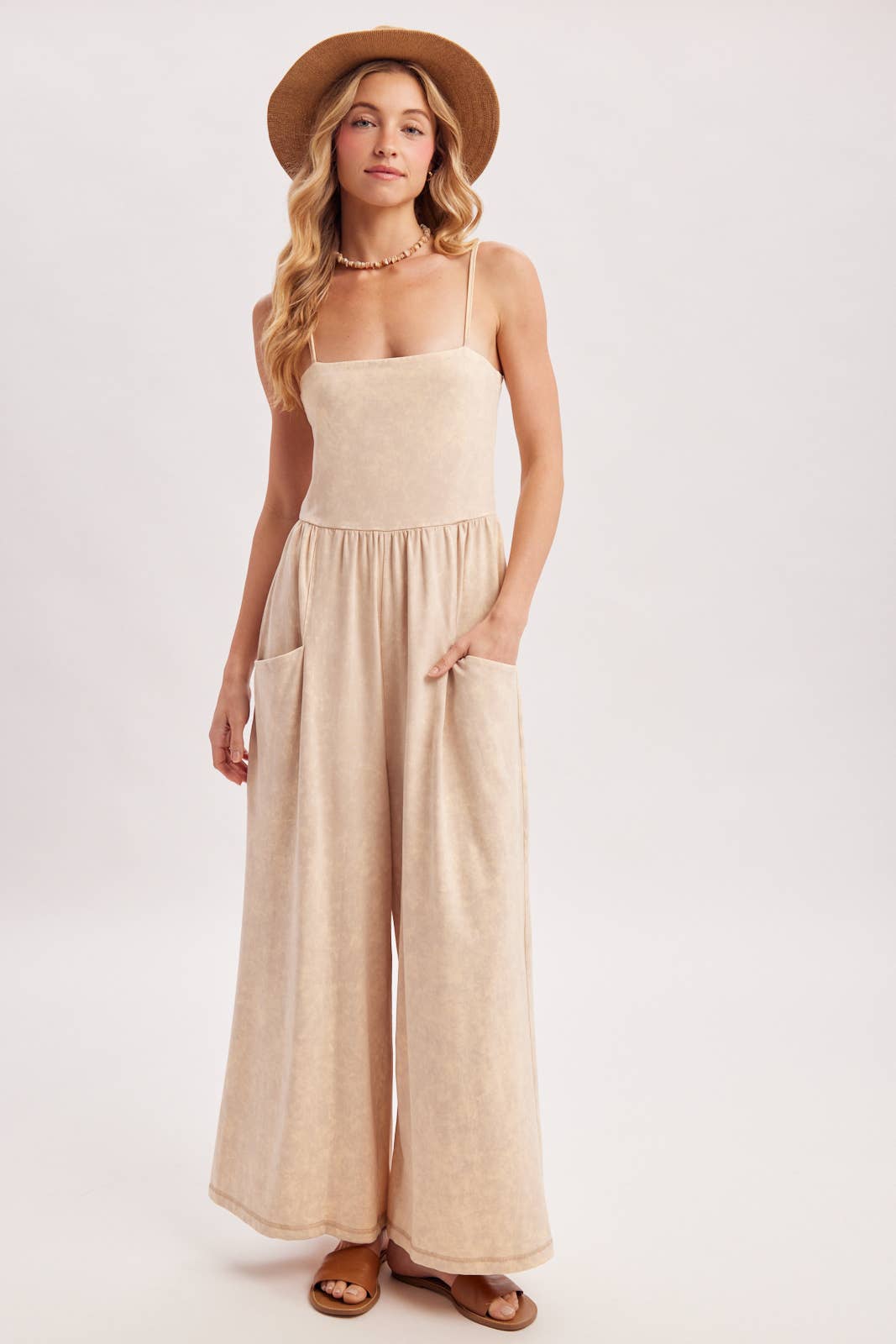 Washed Sleeveless Jumpsuit