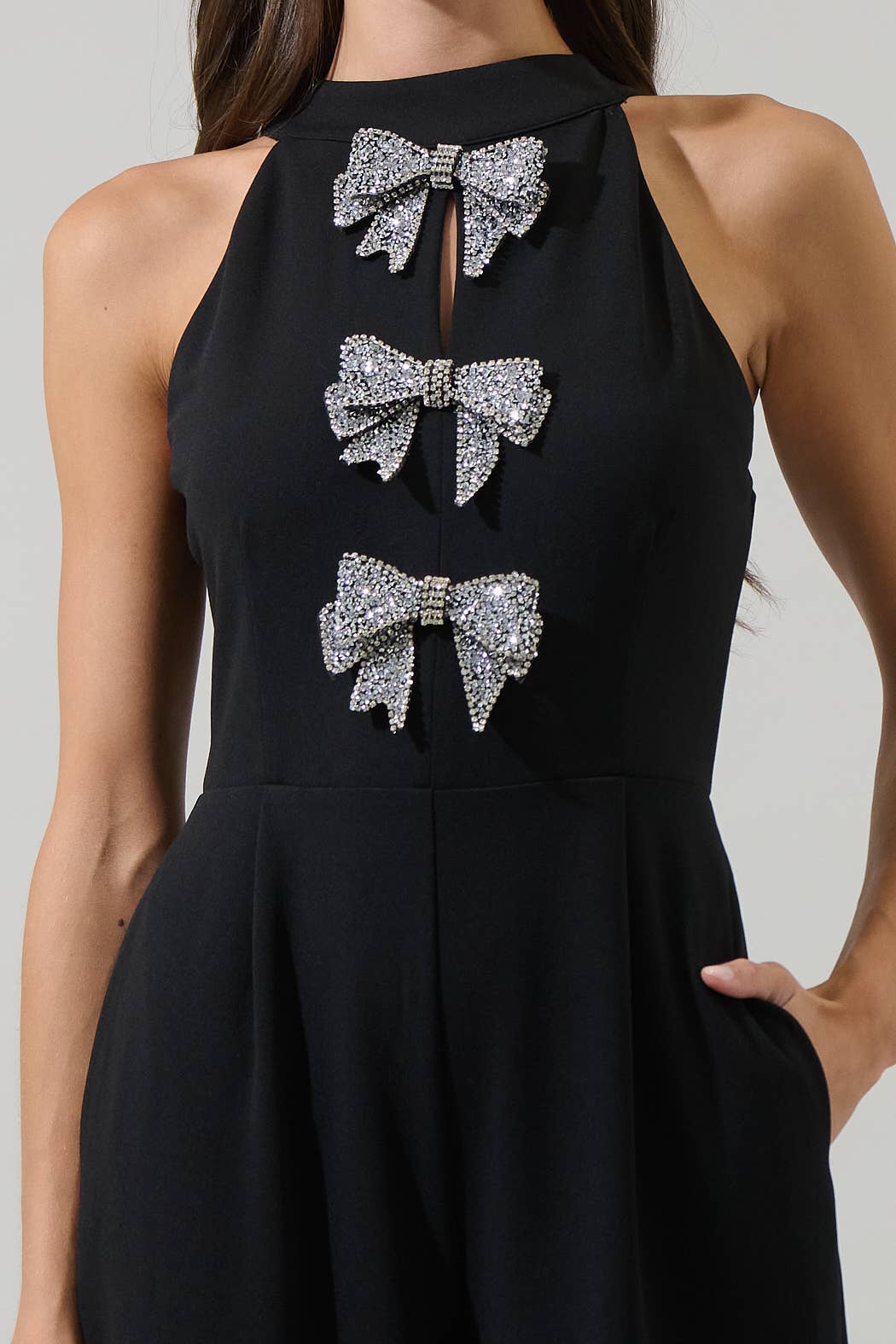 Glow Bow Halter Neck Jumpsuit