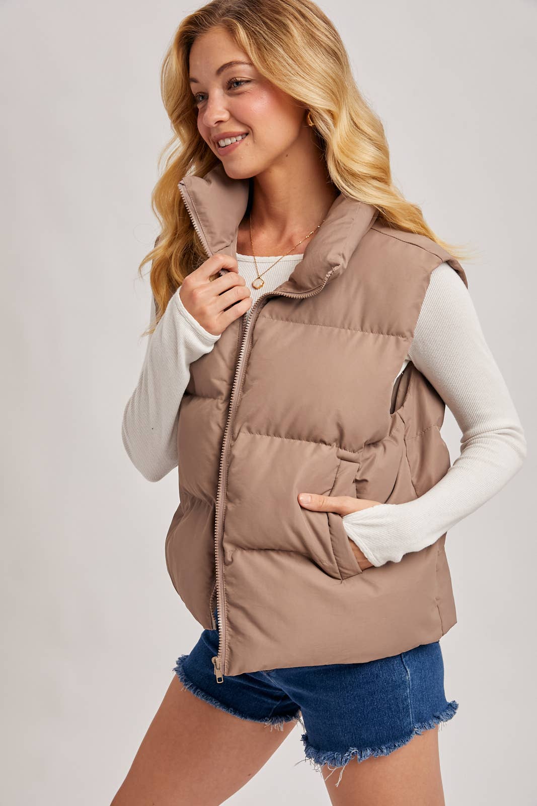 SALE | ZIPPER FRONT PUFFER VEST