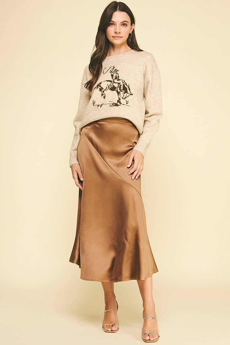 COWBOY GRAPHIC CREW SWEATER