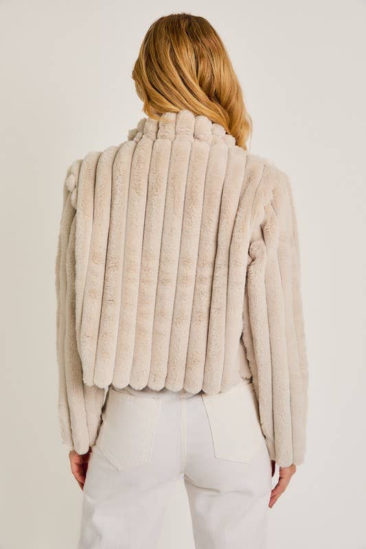 Faux Crop Fur Jacket