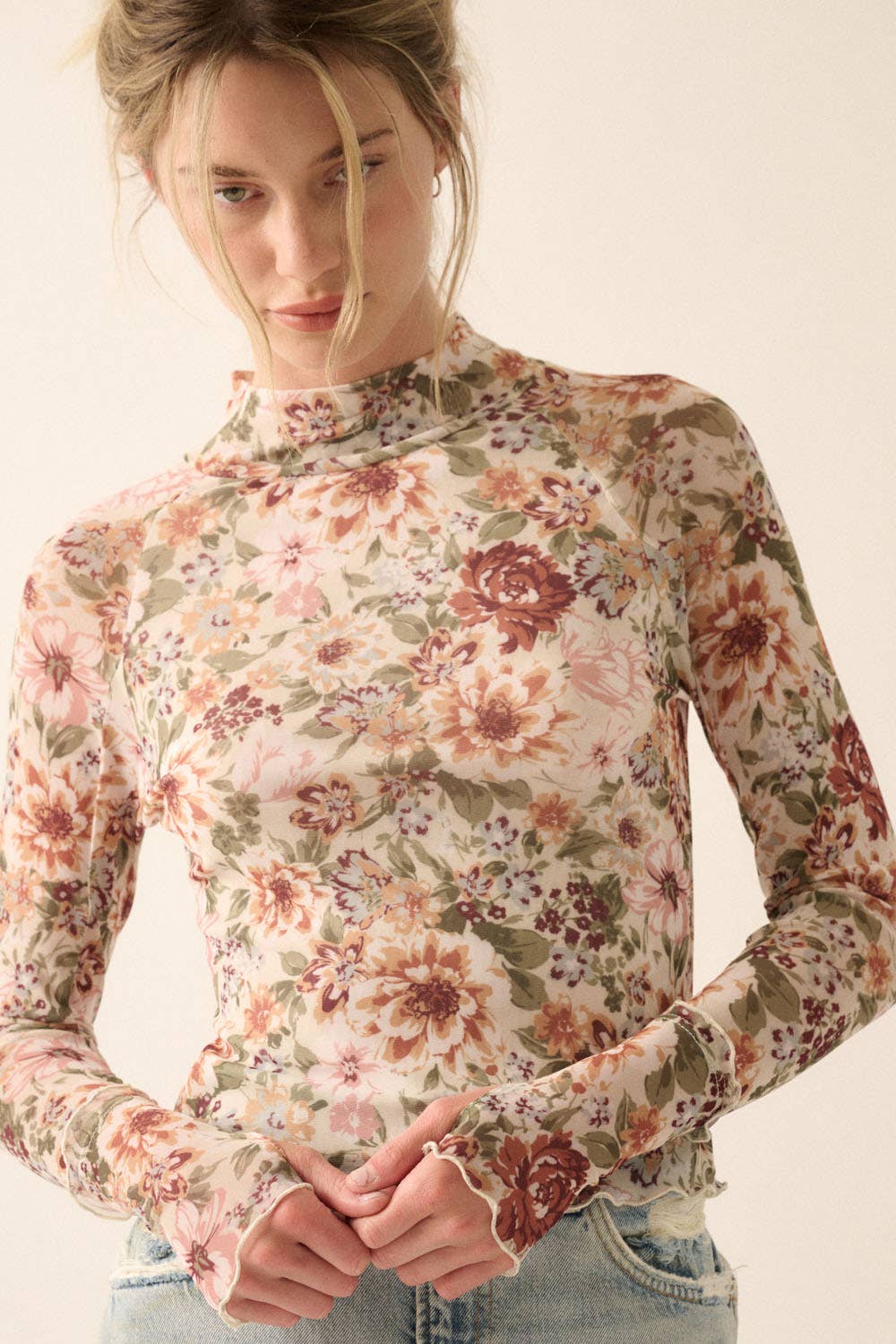 Floral Mesh Top