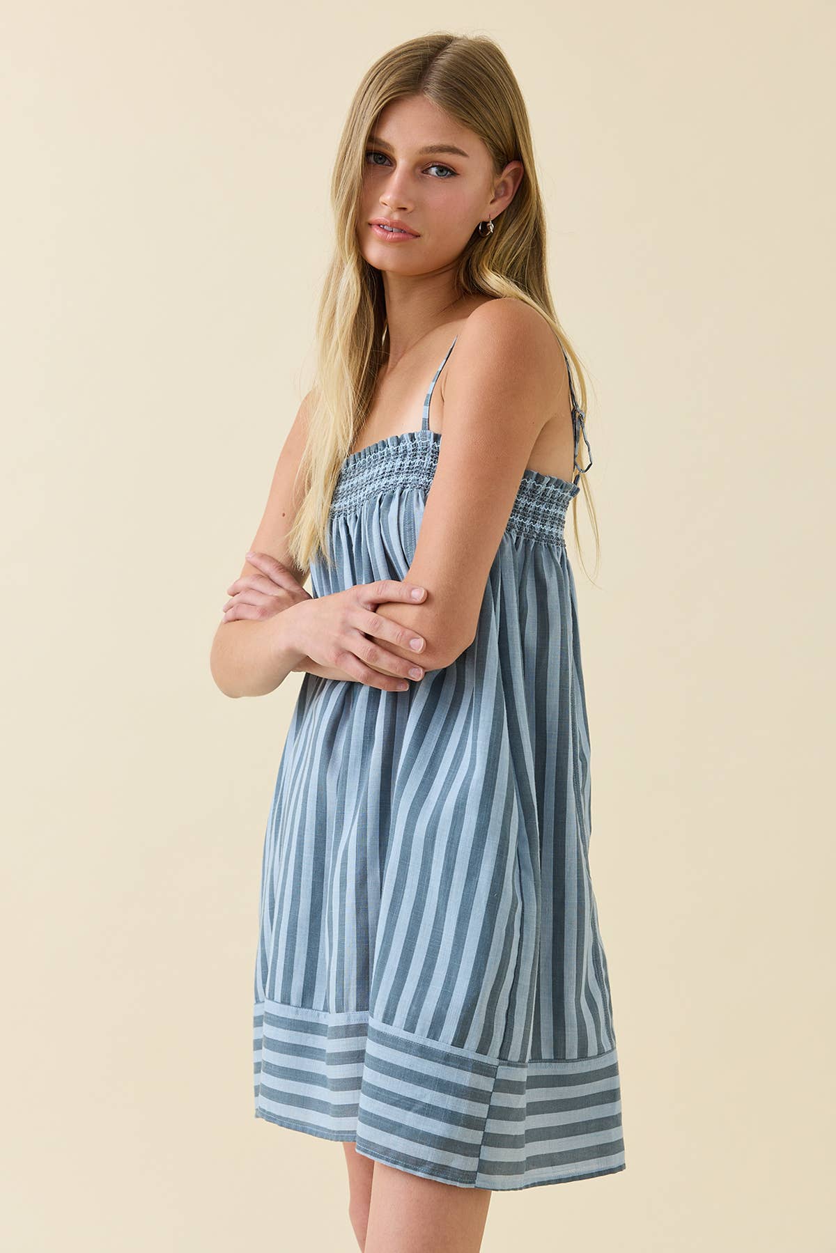 Smocked Stripe Cami Dress