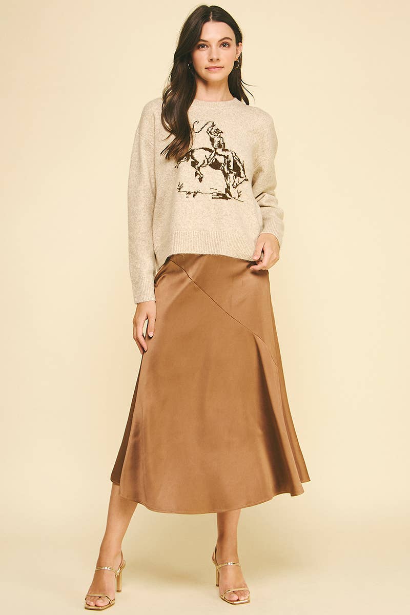 COWBOY GRAPHIC CREW SWEATER