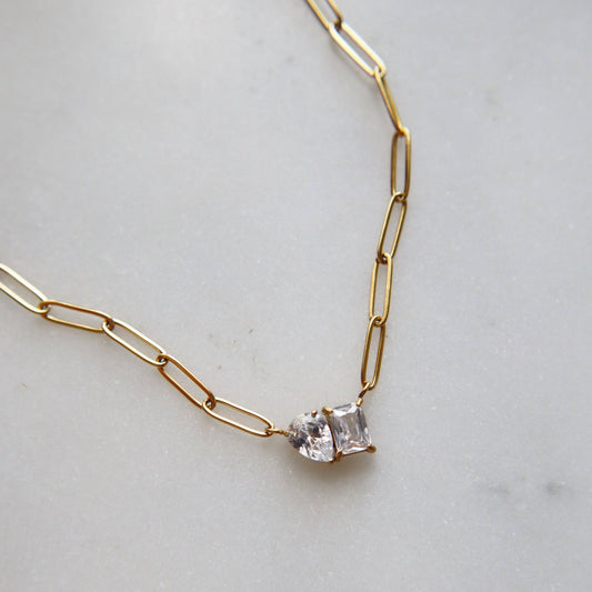 Toi et Moi Paperclip Necklace