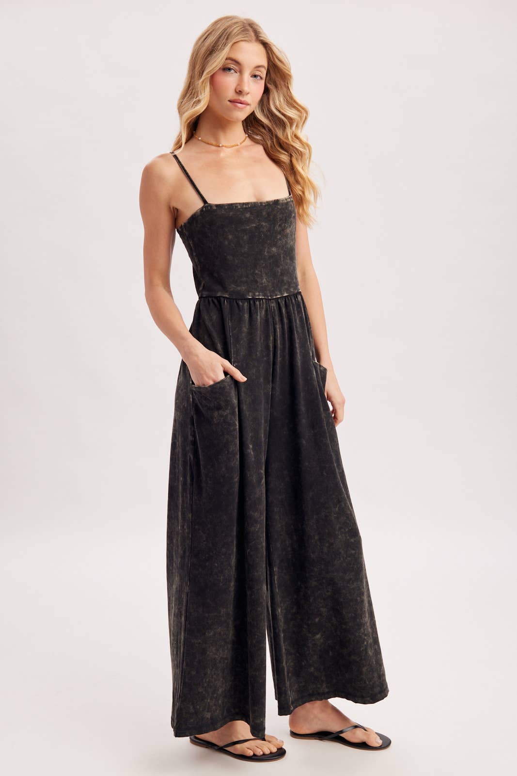 Washed Sleeveless Jumpsuit