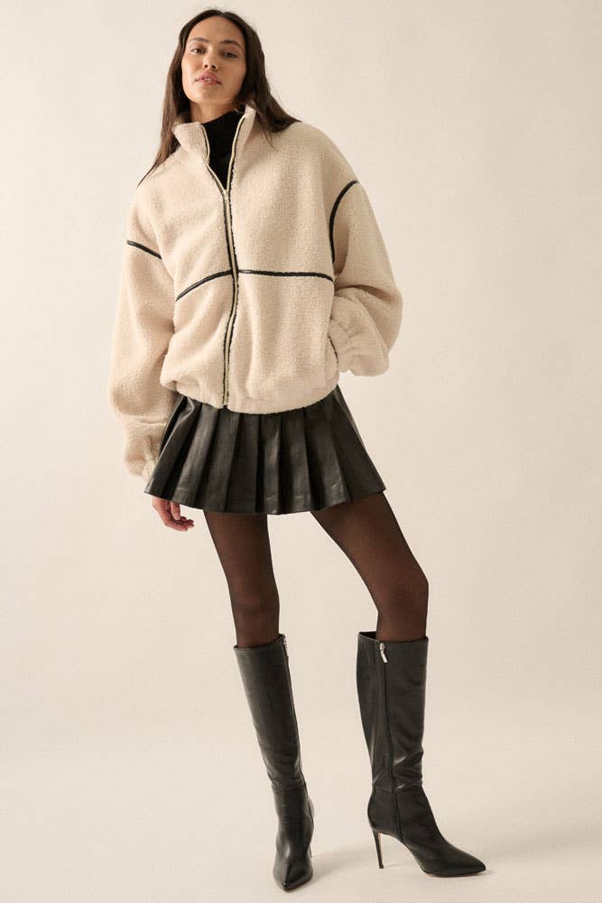 Sherpa Fleece Zip-Up Jacket