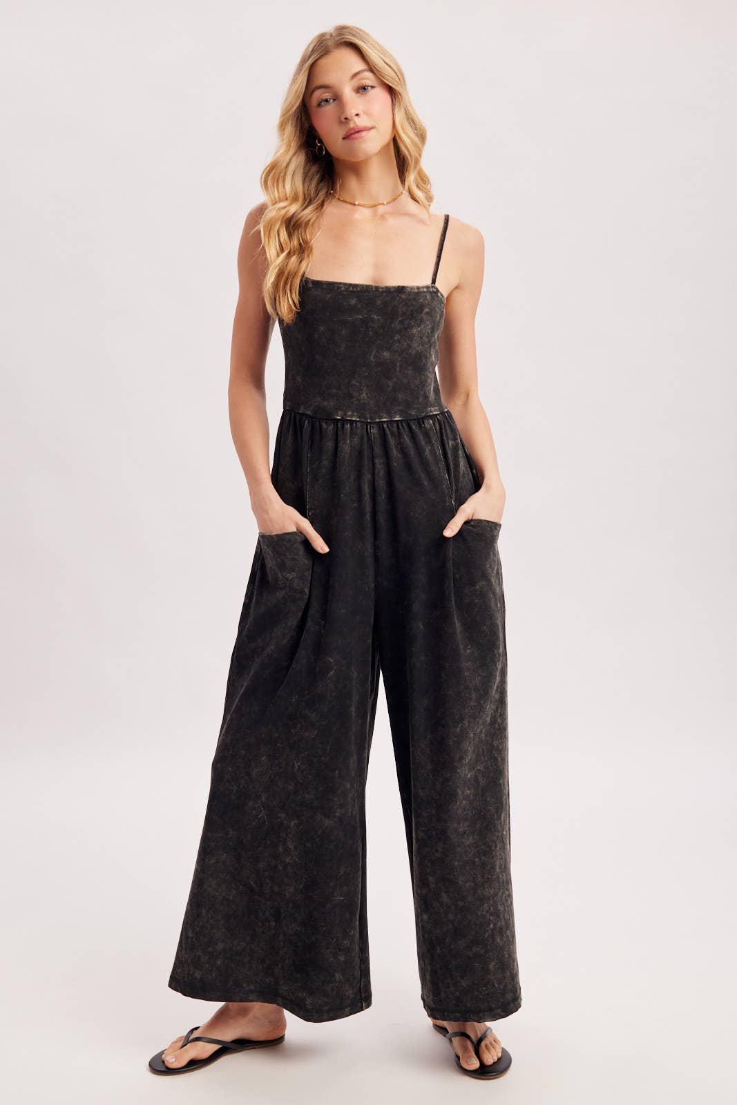 Washed Sleeveless Jumpsuit