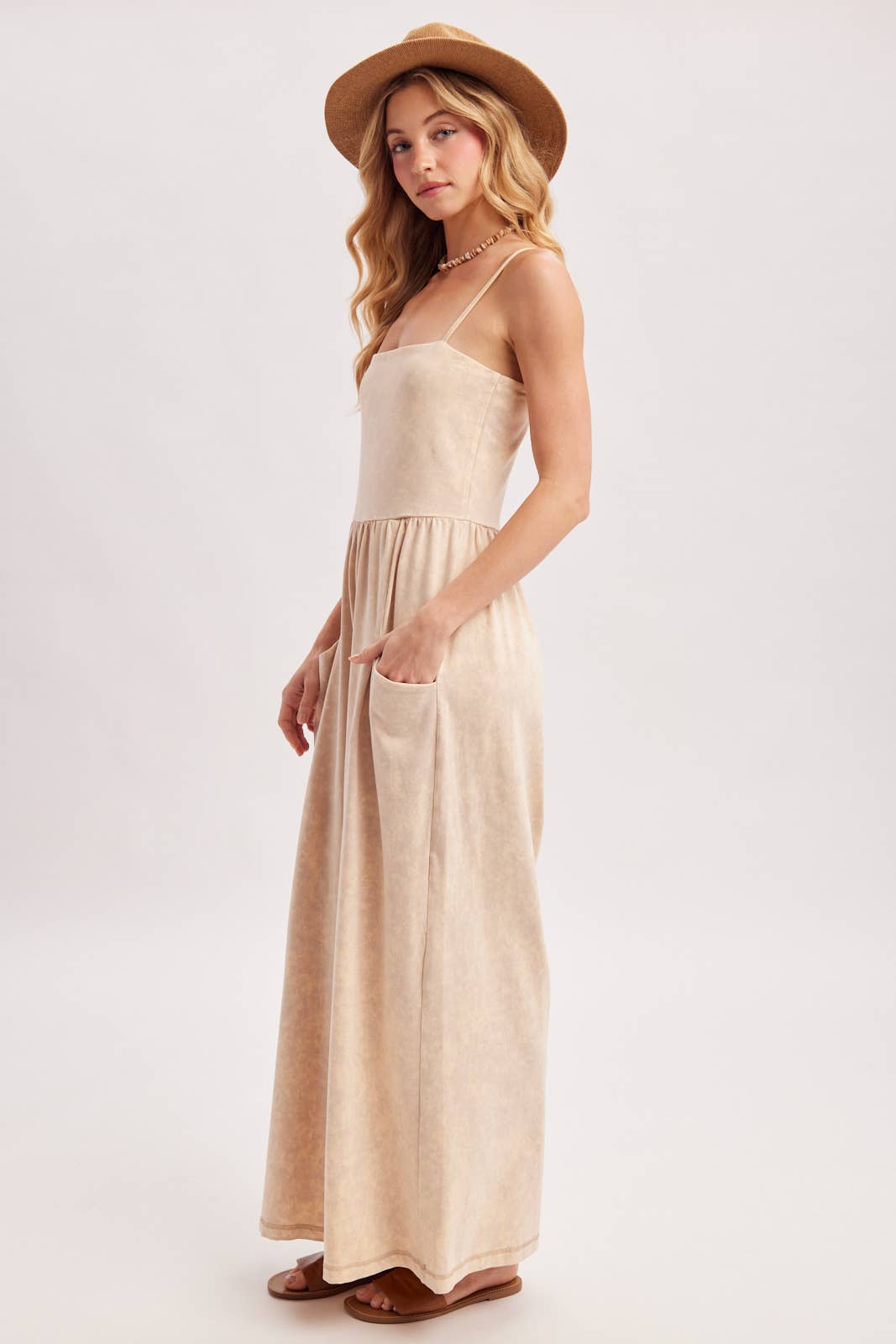 Washed Sleeveless Jumpsuit