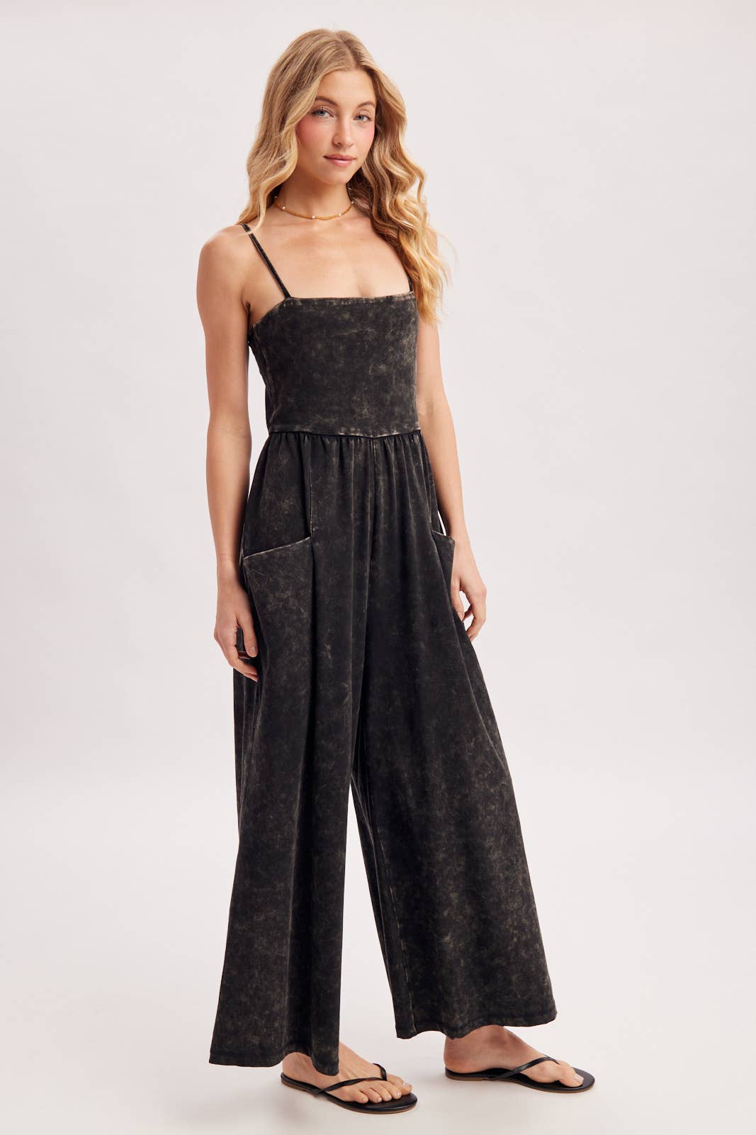 Washed Sleeveless Jumpsuit