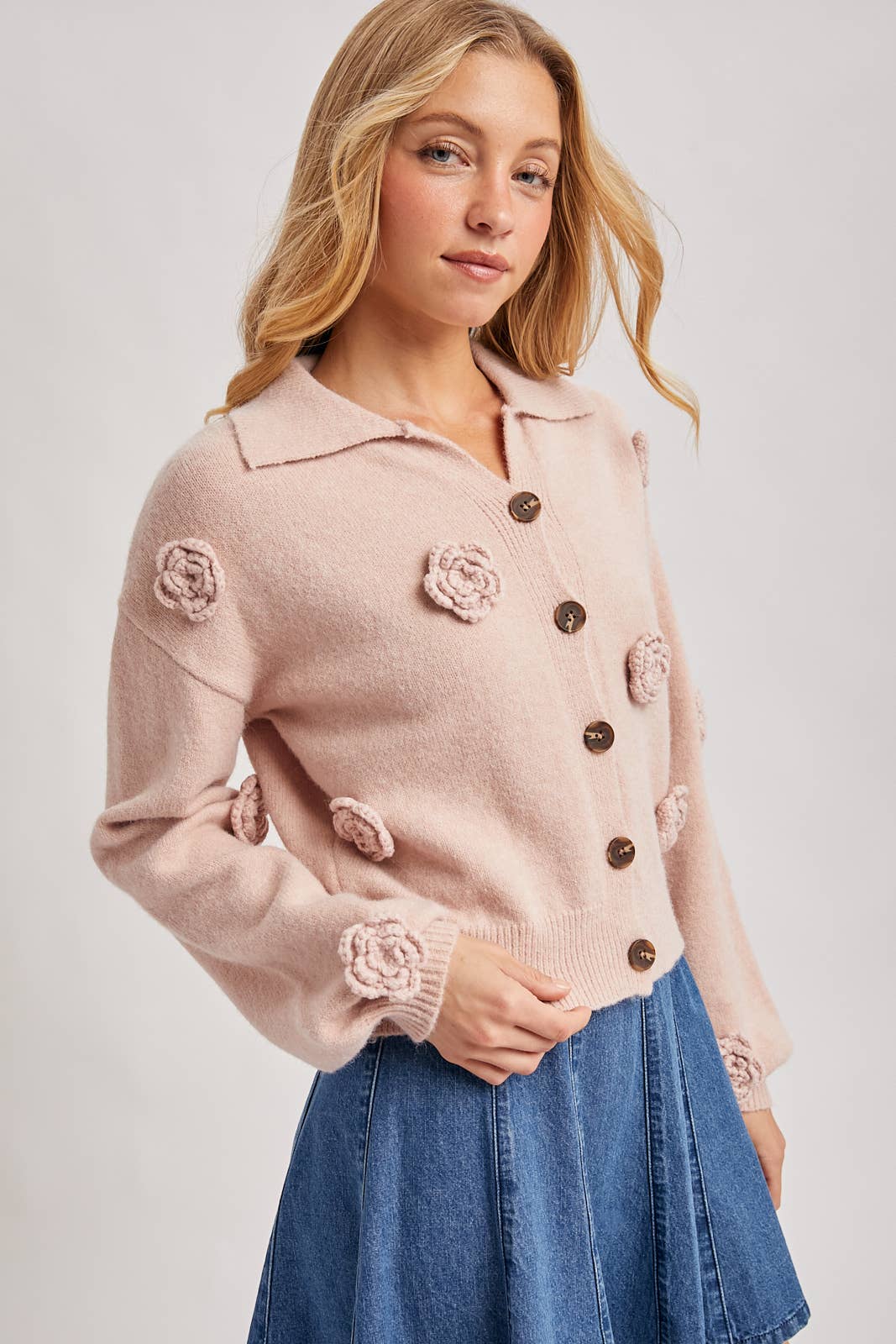 Floral Button Down Knit Cardigan