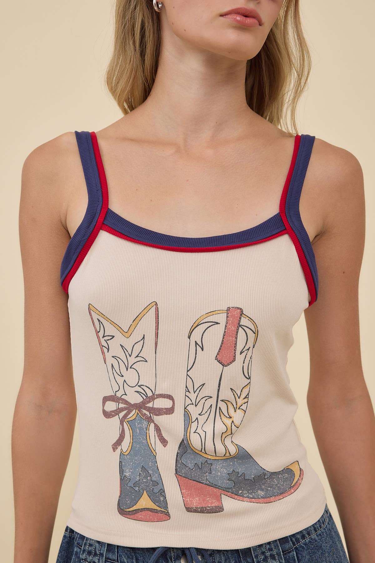 Vintage Cowboy Boots Rib Tank