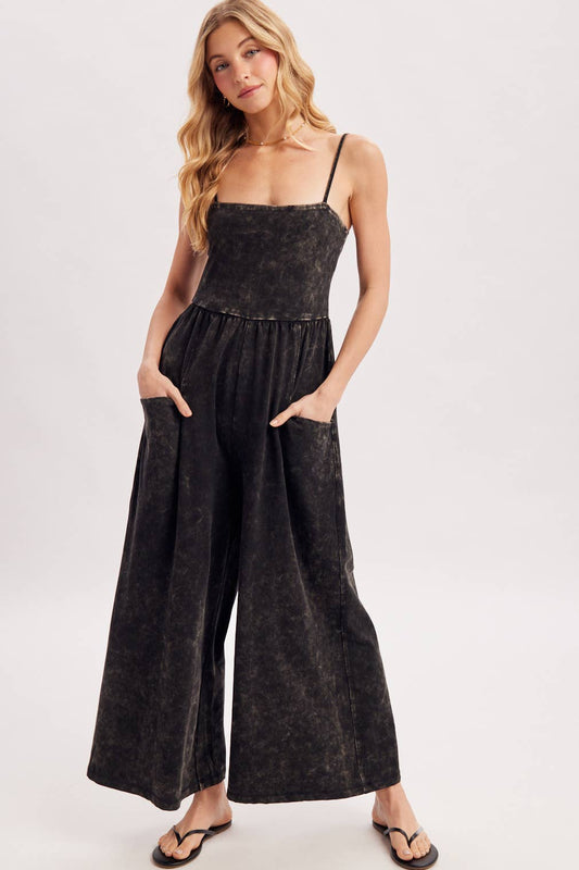 Washed Sleeveless Jumpsuit
