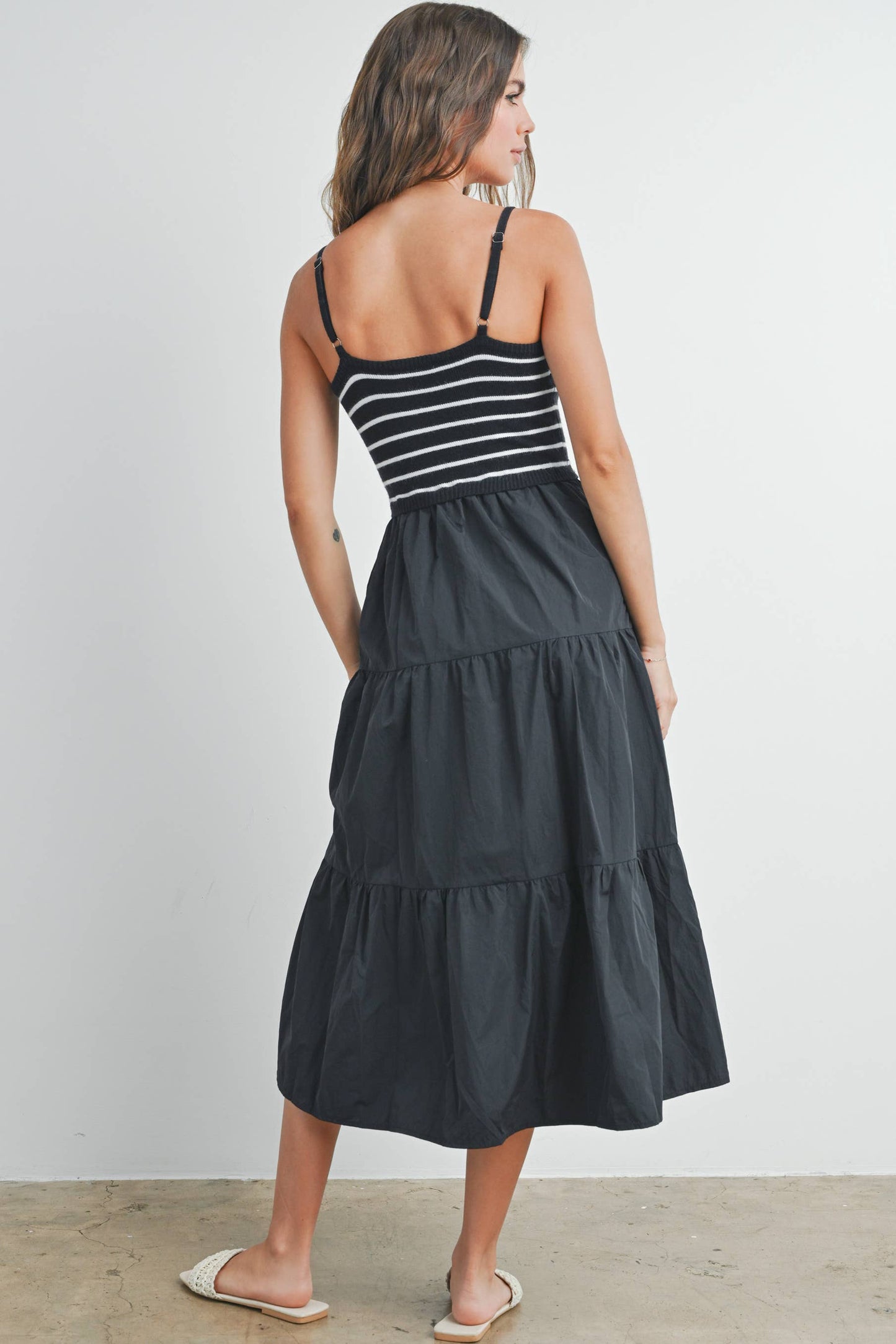 Striped Tiered Maxi Dress