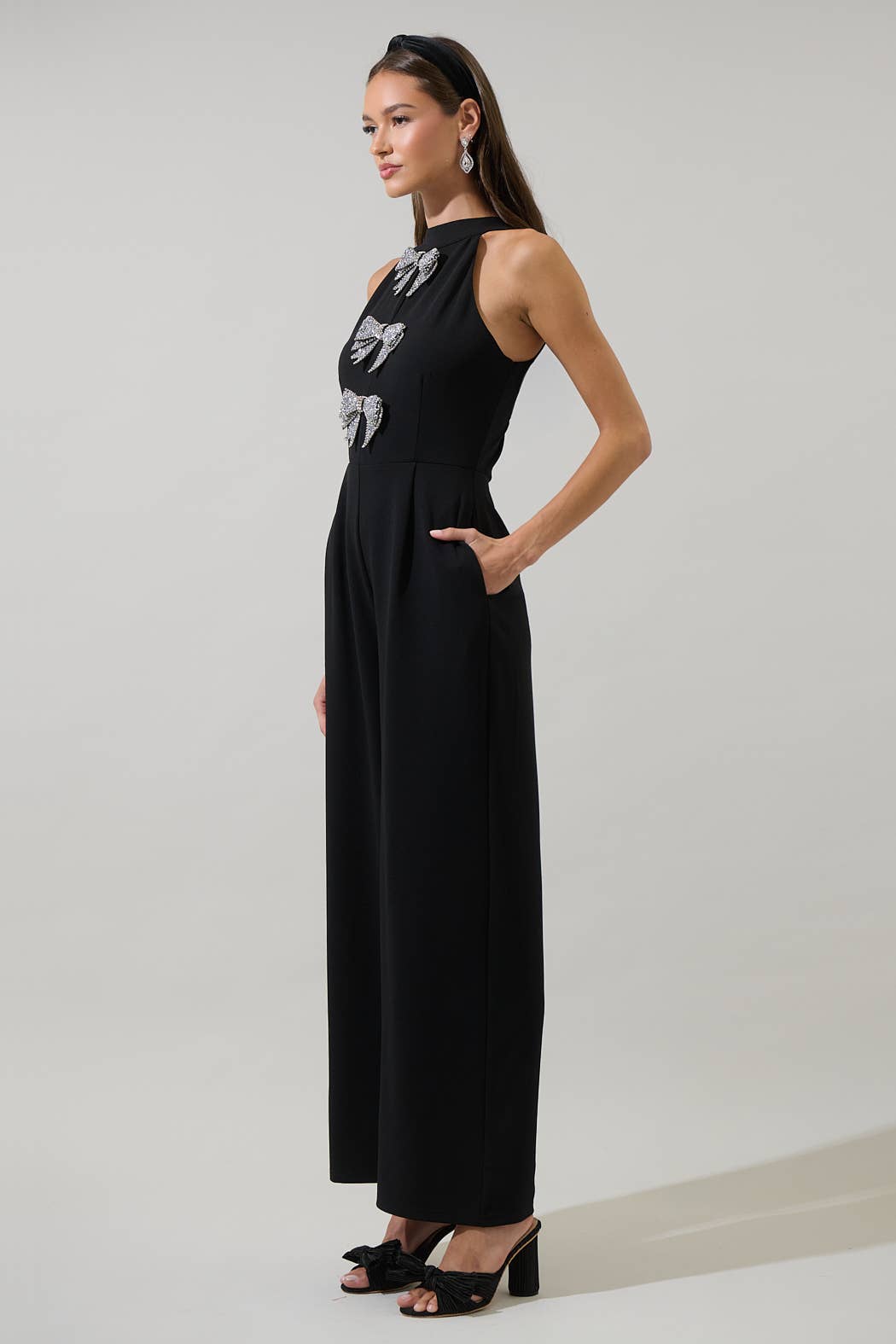 Glow Bow Halter Neck Jumpsuit