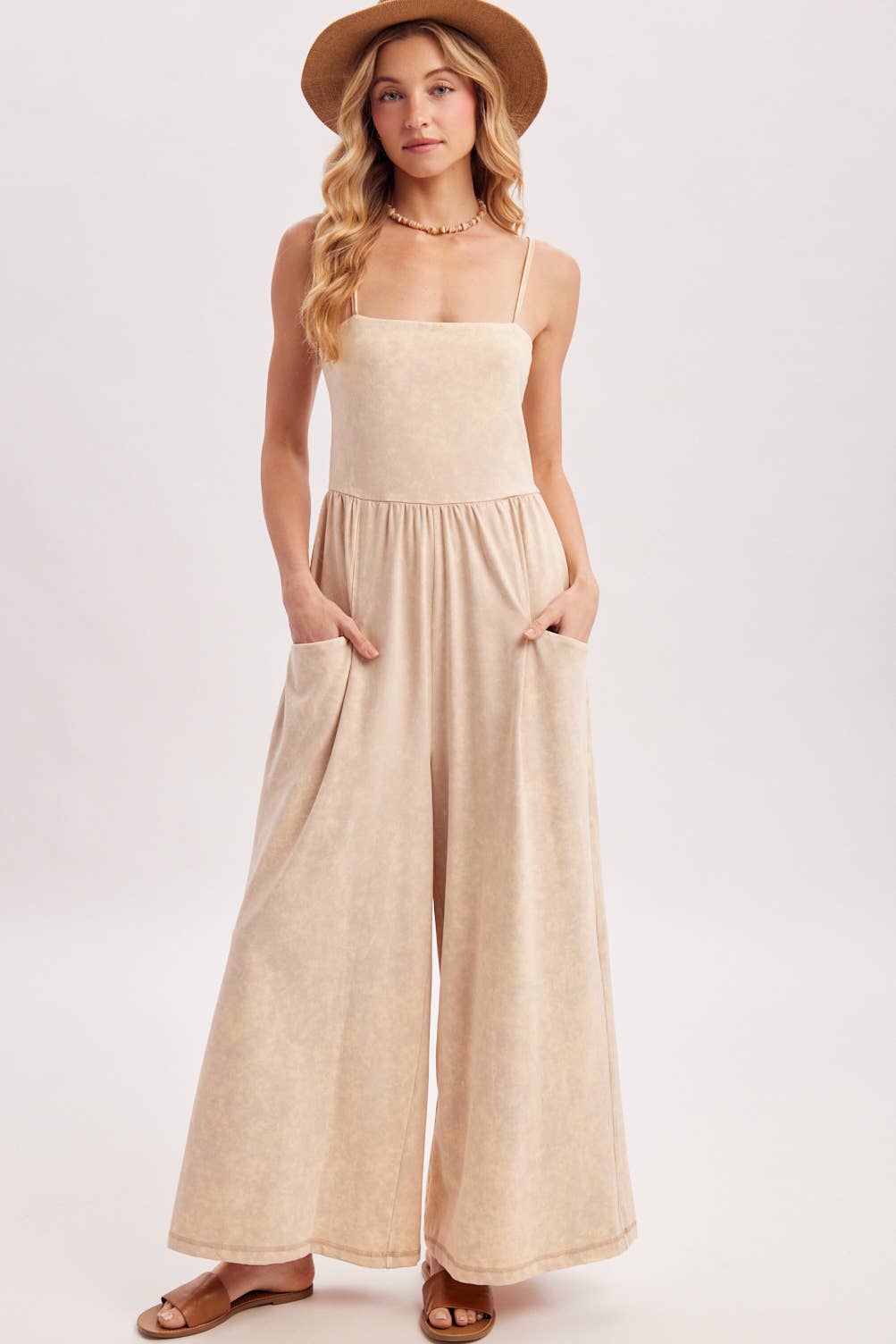 Washed Sleeveless Jumpsuit