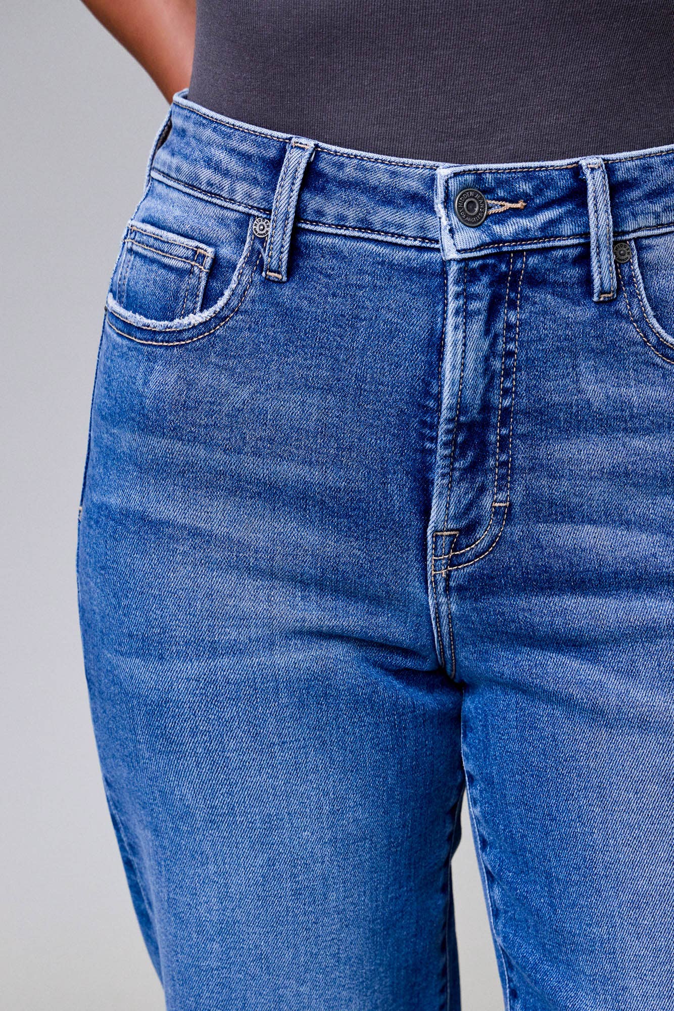 BEST SELLER Medium Wash Clean Stretch High Rise Classic Straight