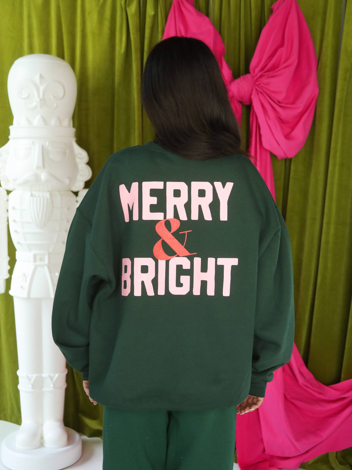 MERRY + BRIGHT SWEATSHIRT (FRONT + BACK)