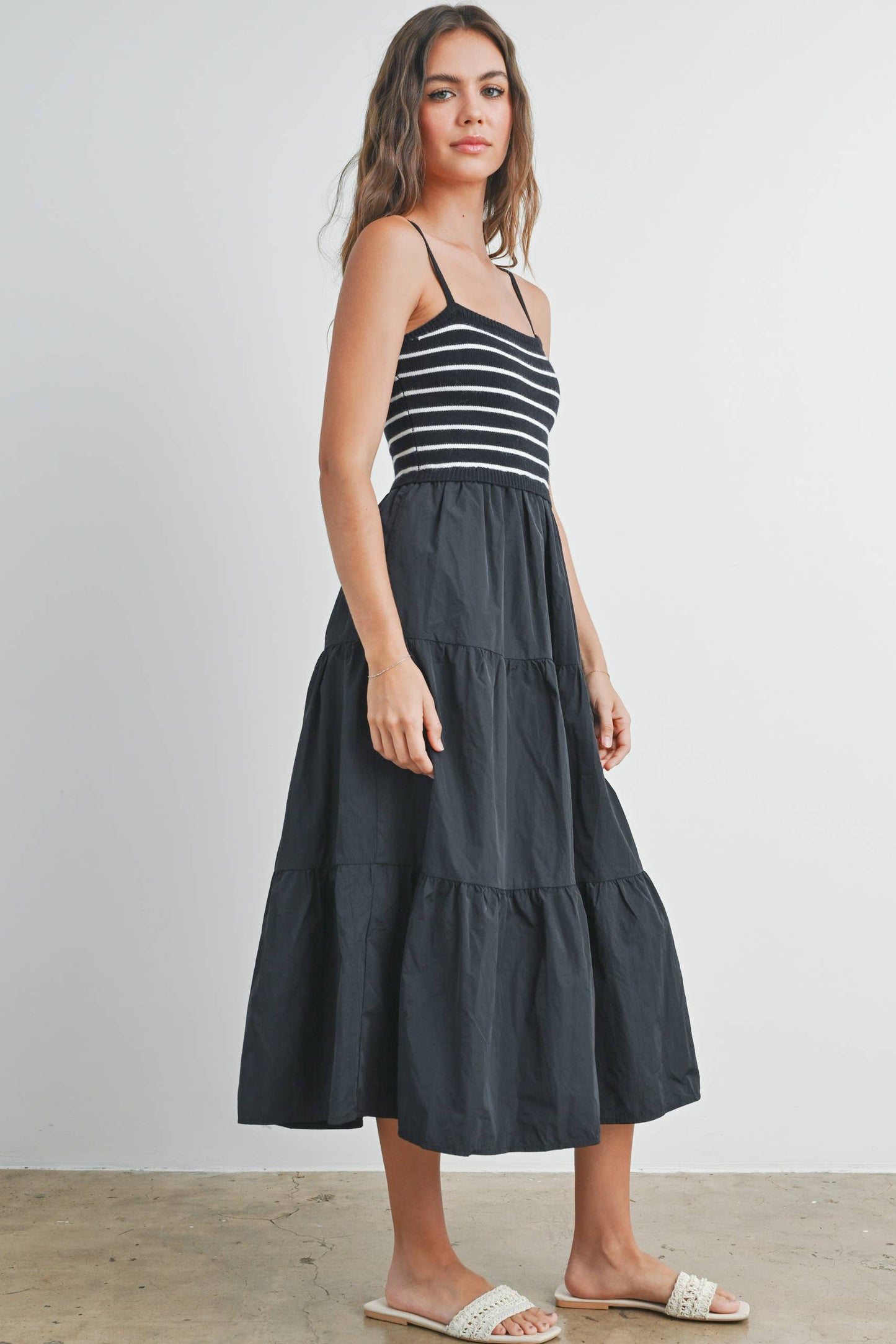 Striped Tiered Maxi Dress