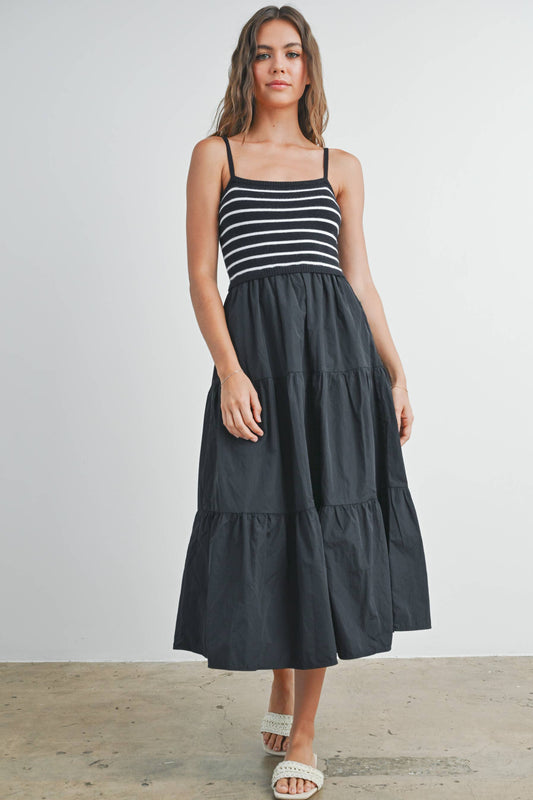 Striped Tiered Maxi Dress