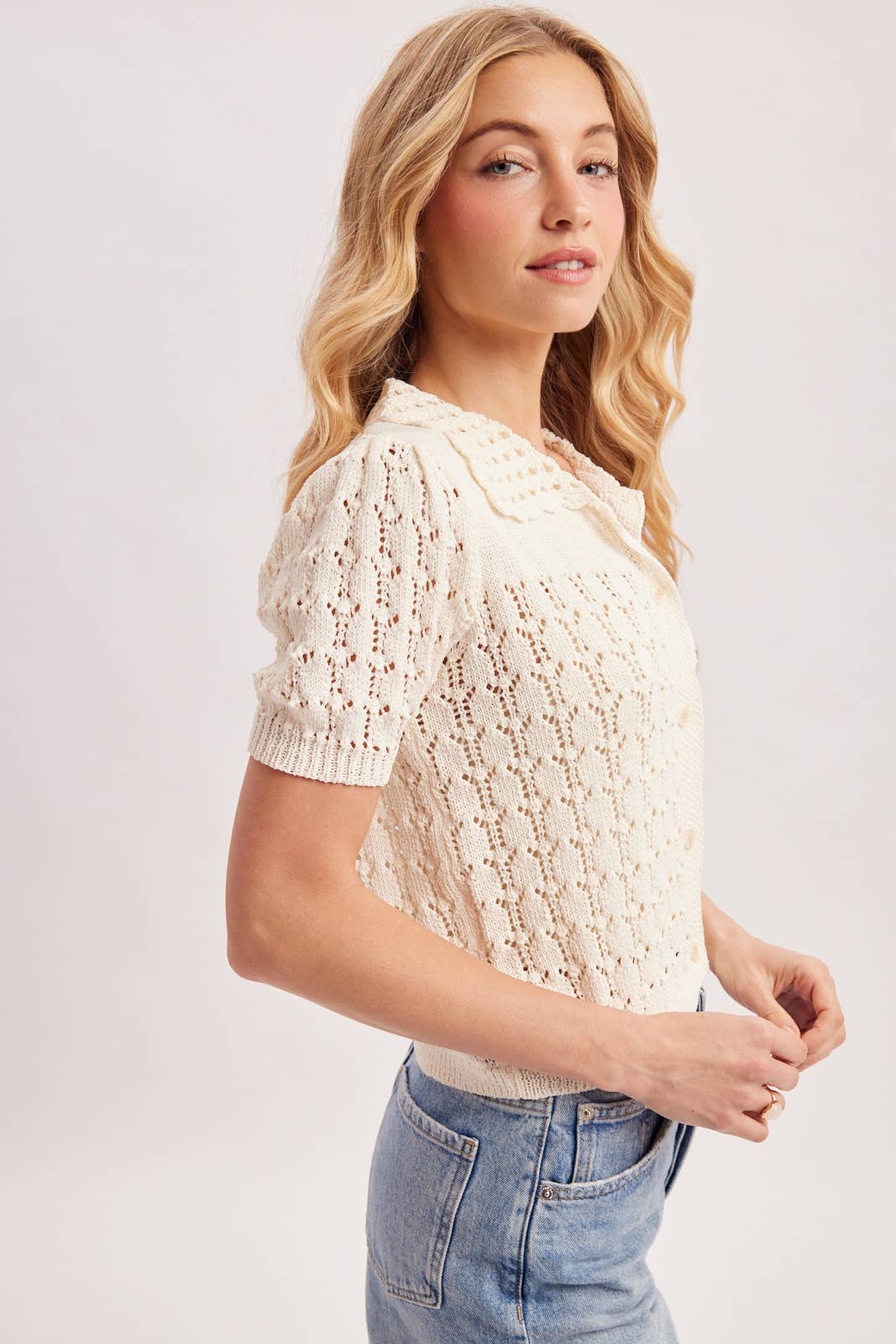 Ivory Vintage Knit Cardigan