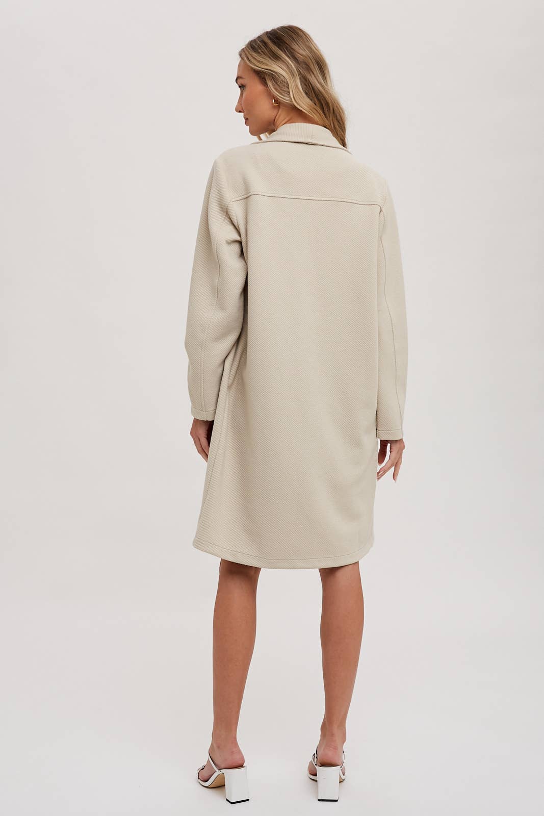 DRAPE OPEN-FRONT COAT JACKET