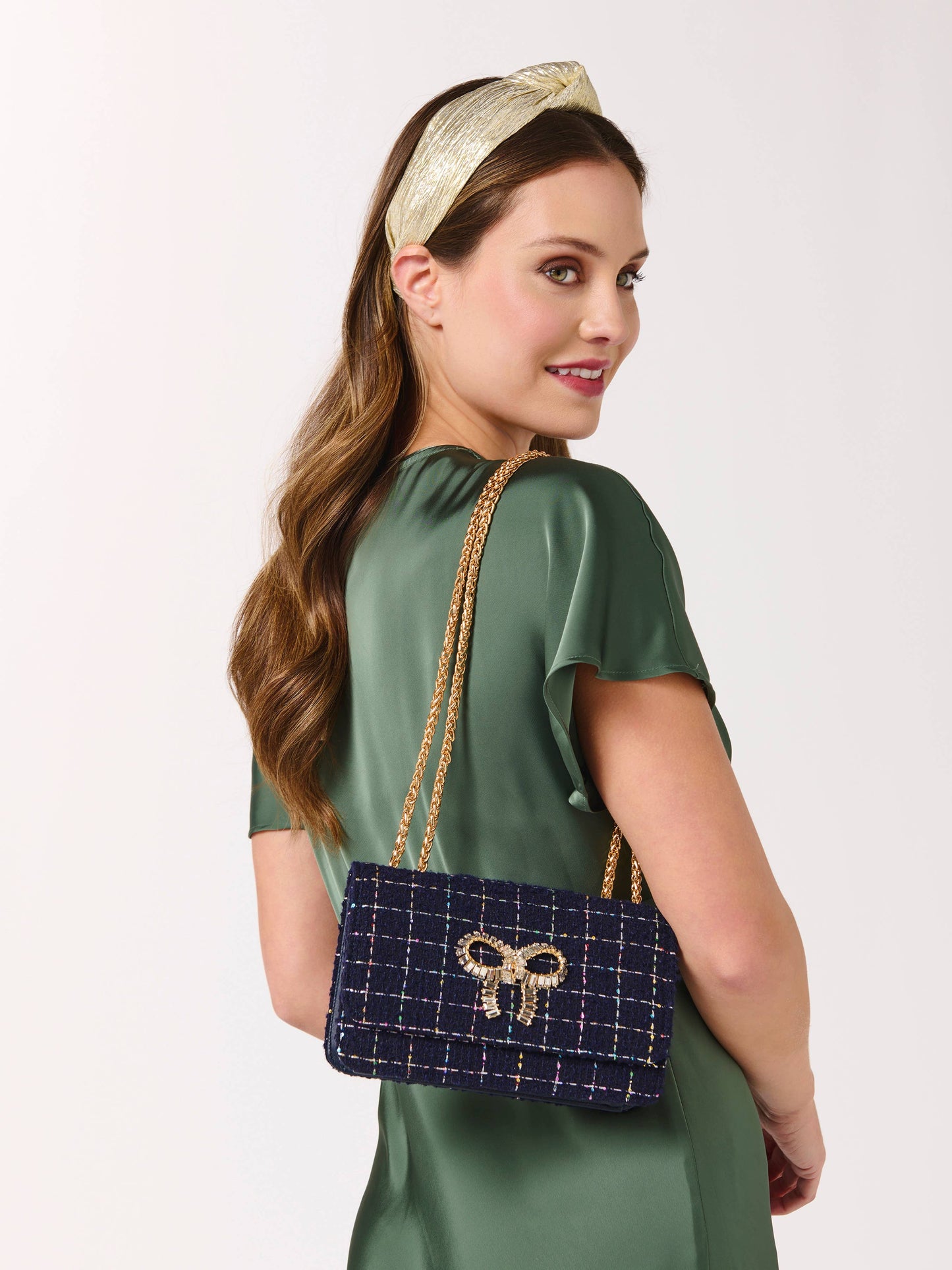 GOLDIE KNOTTED HEADBAND,CHAMPAGNE