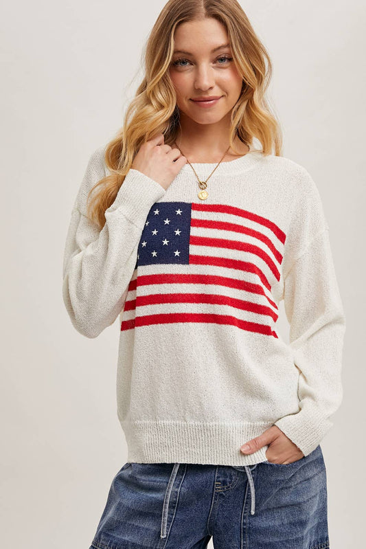 American Flag Knit Sweater