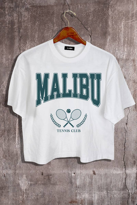 Tennis Club Malibu Graphic Crop Tee