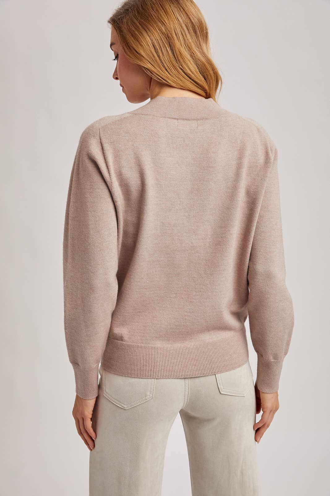 Ribbed V-neck Sweater