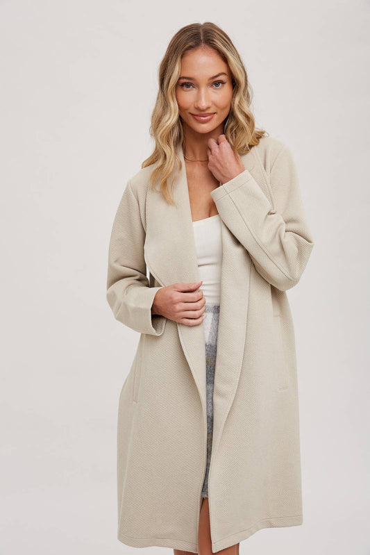 DRAPE OPEN-FRONT COAT JACKET