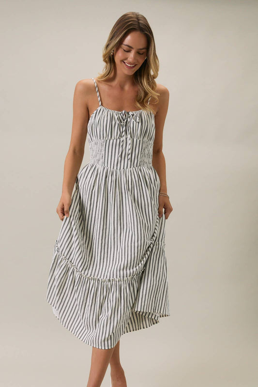June Smocked Midi Dress