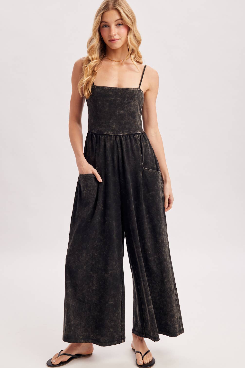 Washed Sleeveless Jumpsuit