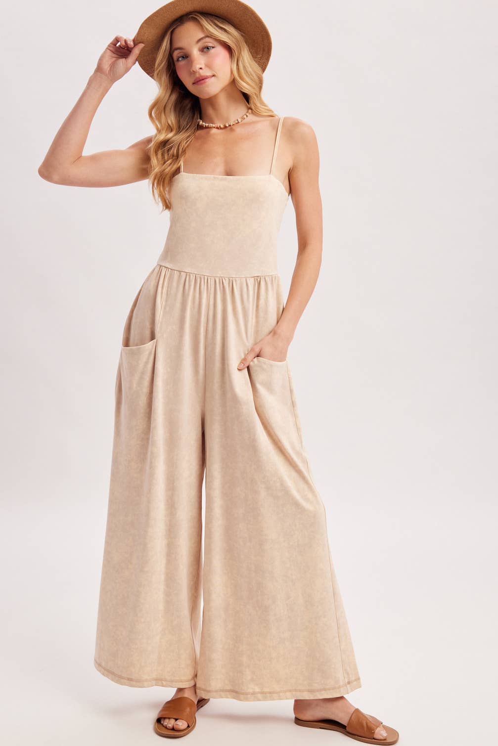 Washed Sleeveless Jumpsuit