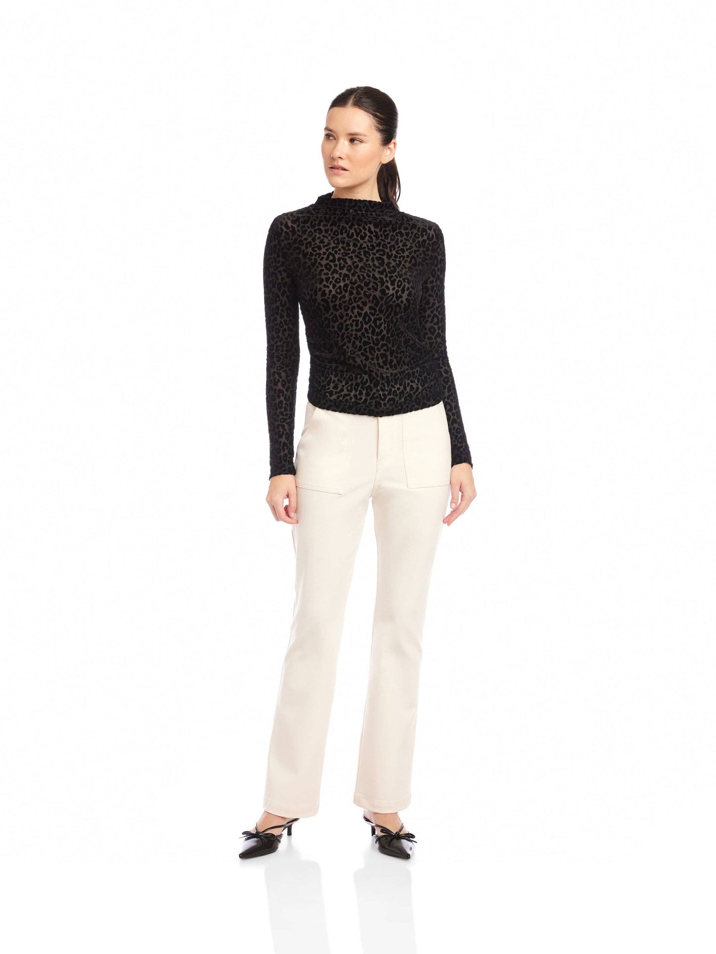 Khami Velvet Burnout Shirred Top