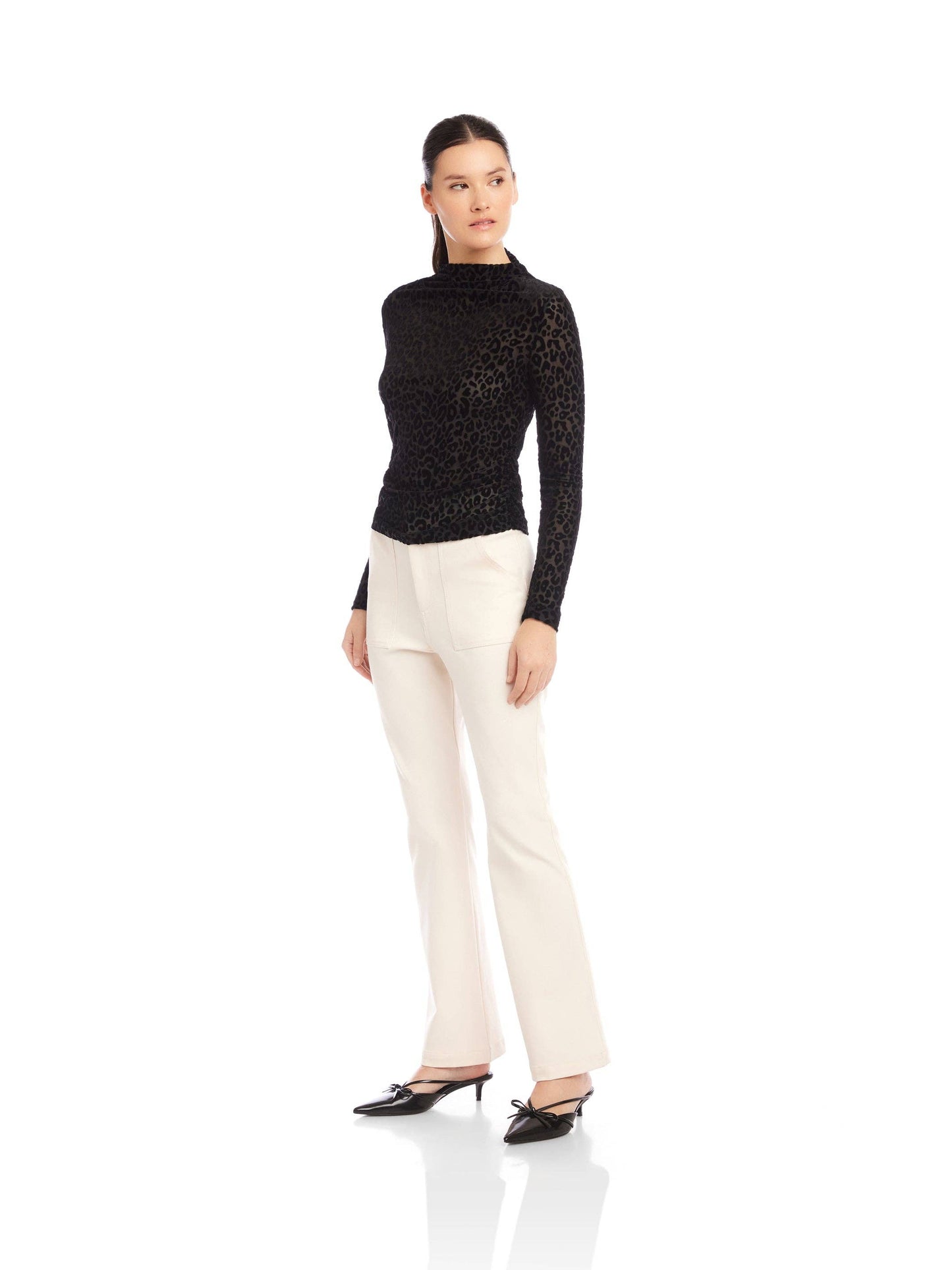 Khami Velvet Burnout Shirred Top